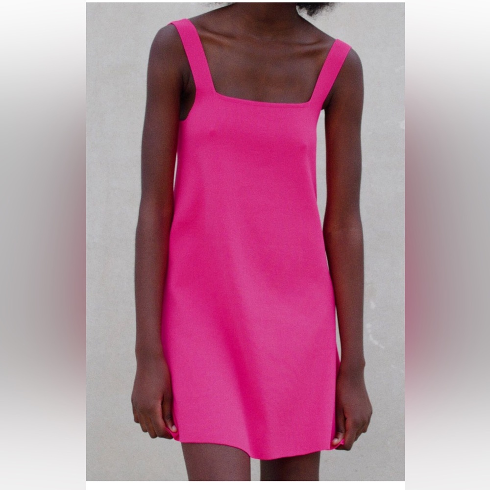 zara pink knit dress